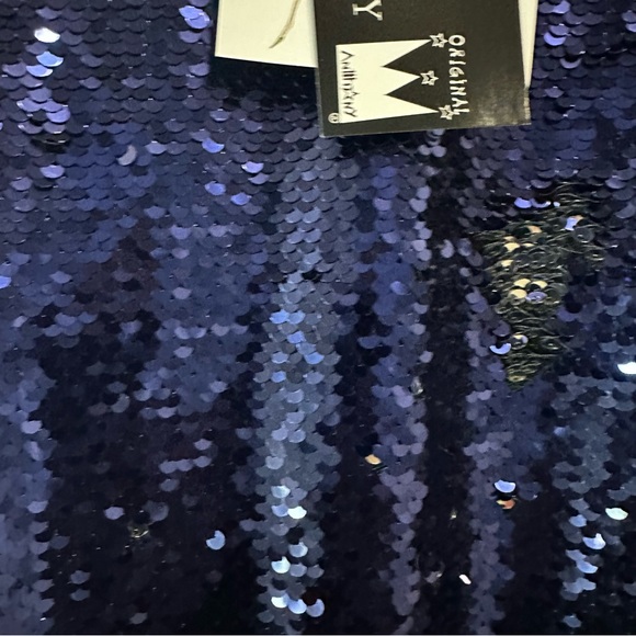 Women’s Size Medium Antthony Original Blue Sequin Blouse - Picture 5 of 7